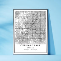 
              Overland Park, Kansas Modern Map Print
            