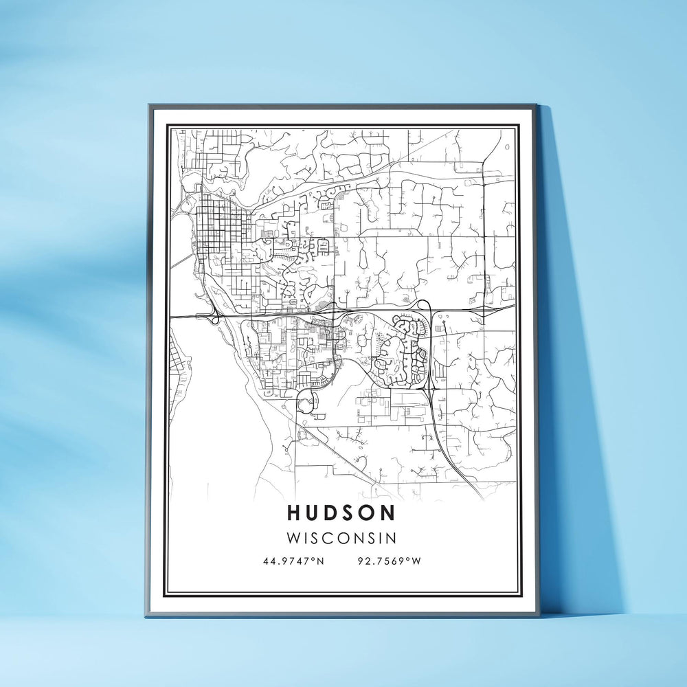 Hudson, Wisconsin Modern Map Print