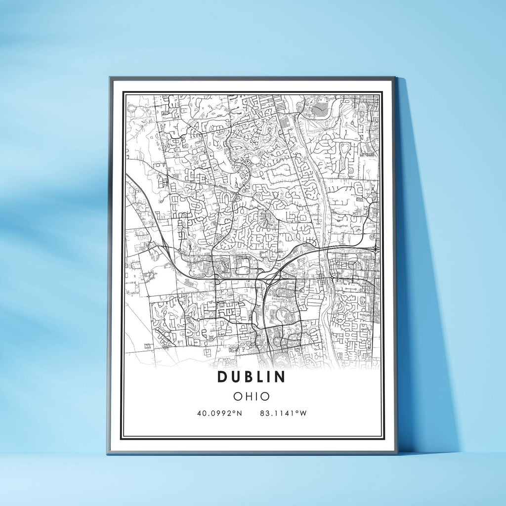 Dublin, Ohio Modern Map Print 