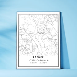 Pee Dee, South Carolina Modern Map Print 