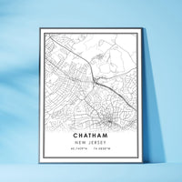 
              Chatham, New Jersey Modern Map Print 
            