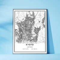 Kyoto, Japan Modern Style Map Print