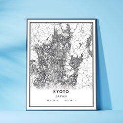 Kyoto, Japan Modern Style Map Print