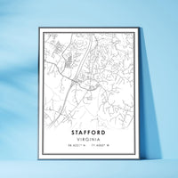 Stafford, Virginia Modern Map Print 
