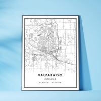 
              Valparaiso, Indiana Modern Map Print
            