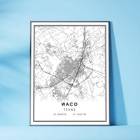 
              Waco, Texas Modern Map Print 
            