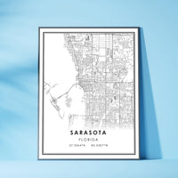 
              Sarasota, Florida Modern Map Print 
            