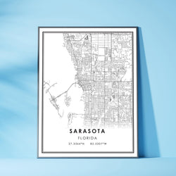 Sarasota, Florida Modern Map Print 