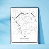 
              Vail, Colorado Modern Map Print 
            