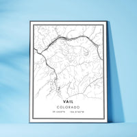 Vail, Colorado Modern Map Print 