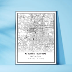 Grand Rapids, Michigan Modern Map Print 