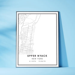 Upper Nyack, New York Modern Map Print 