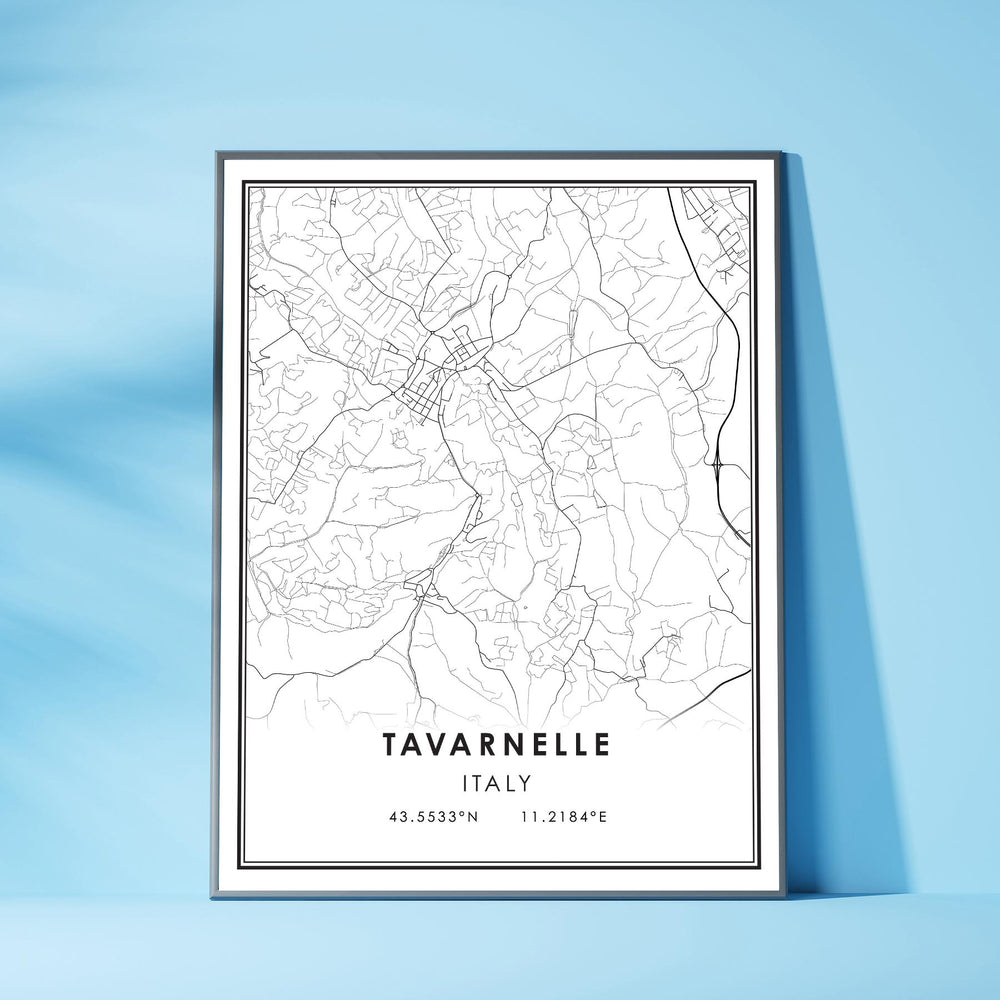 Tavarnelle, Italy Modern Style Map Print 