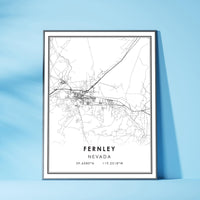 
              Fernley, Nevada Modern Map Print 
            