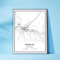 Fernley, Nevada Modern Map Print 