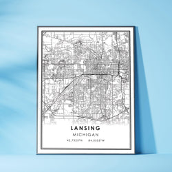 Lansing, Minnesota Modern Map Print 
