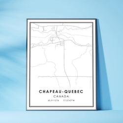 Chapeau Quebec, Canada Modern Style Map Print 