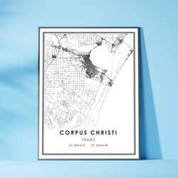 Corpus Christi, Texas Modern Map Print 