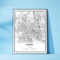 
              Rome, Italy Modern Style Map Print 
            