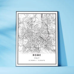 Rome, Italy Modern Style Map Print 