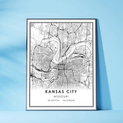 Kansas City, Missouri Modern Map Print 
