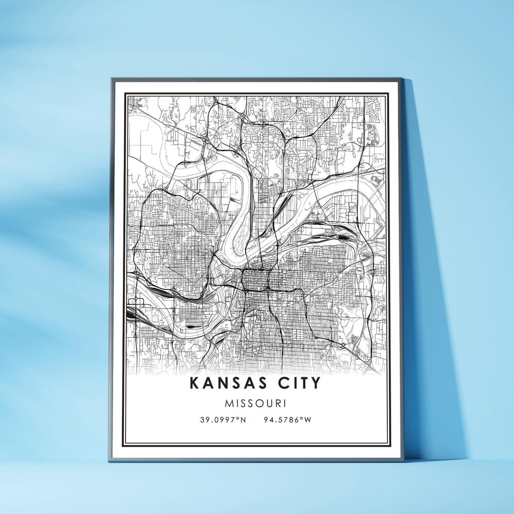 Kansas City, Missouri Modern Map Print 