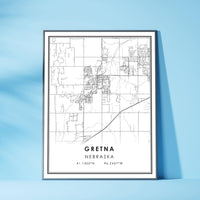 
              Gretna, Nebraska Modern Map Print 
            