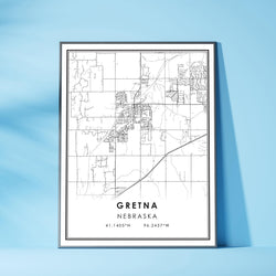 Gretna, Nebraska Modern Map Print 