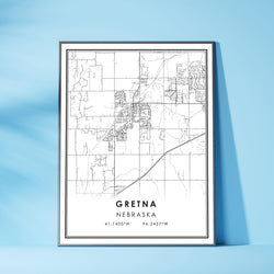 Gretna, Nebraska Modern Map Print 