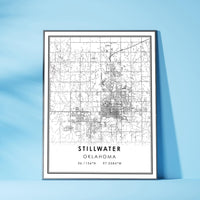 
              Stillwater, Oklahoma Modern Map Print 
            