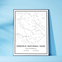 Sequoia National Park, California Modern Map Print 