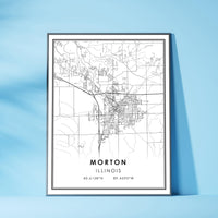 Morton, Illinois Modern Map Print 