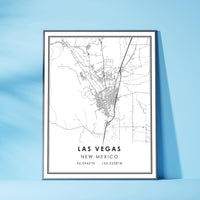 
              Las Vegas, New Mexico Modern Style Map Print 
            