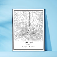 Dayton, Ohio Modern Map Print 