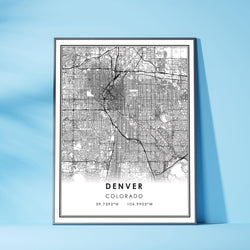  Denver, Colorado Modern Map Print 
