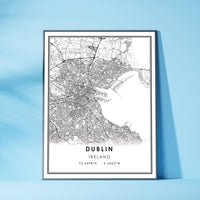 
              Dublin, Ireland Modern Style Map Print 
            
