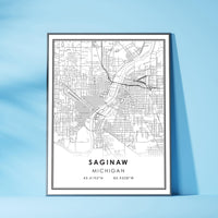 
              Saginaw, Michigan Modern Map Print 
            