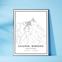 Calapan  Mindoro, Philippines Modern Style Map Print 