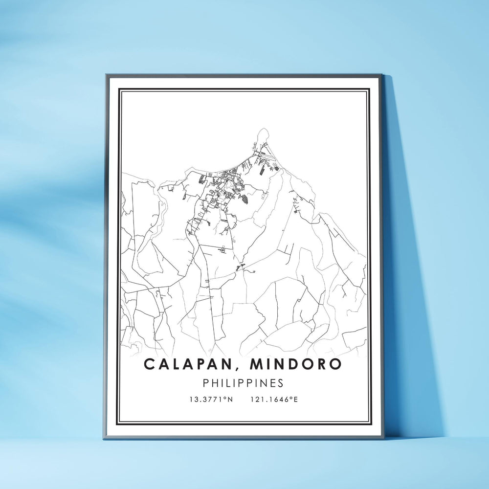 Calapan  Mindoro, Philippines Modern Style Map Print 