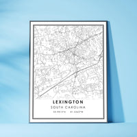 
              Lexington, South Carolina Modern Map Print 
            