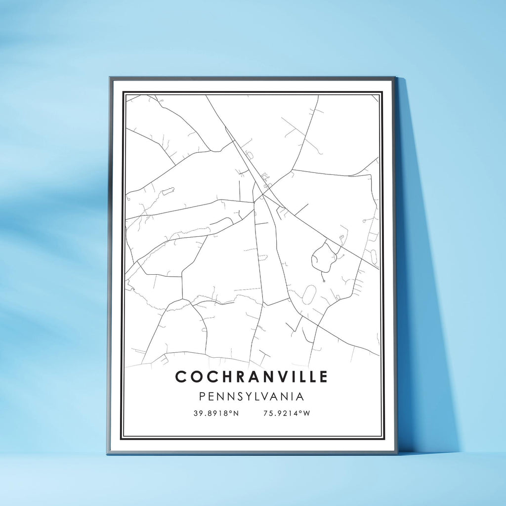 Cochranville, Pennsylvania Modern Map Print 