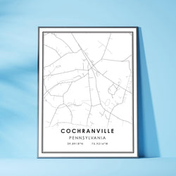 Cochranville, Pennsylvania Modern Map Print 
