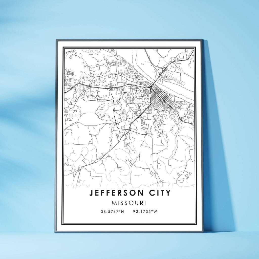 Jefferson City, Missouri Modern Map Print 