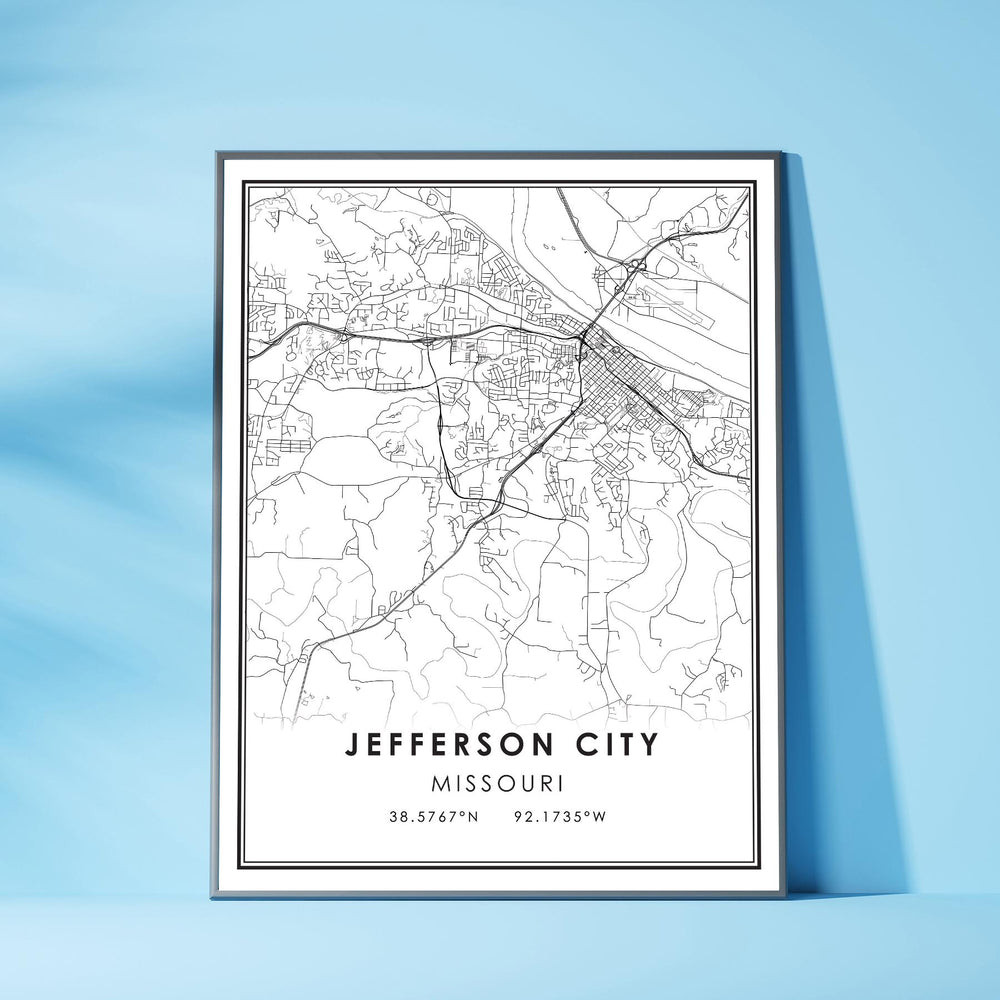 Jefferson City, Missouri Modern Map Print 