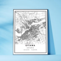 Ottawa, Ontario Modern Style Map Print