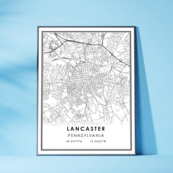 Lancaster, Pennsylvania Modern Map Print 