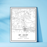 
              Mt. Juliet, Tennessee Modern Map Print
            