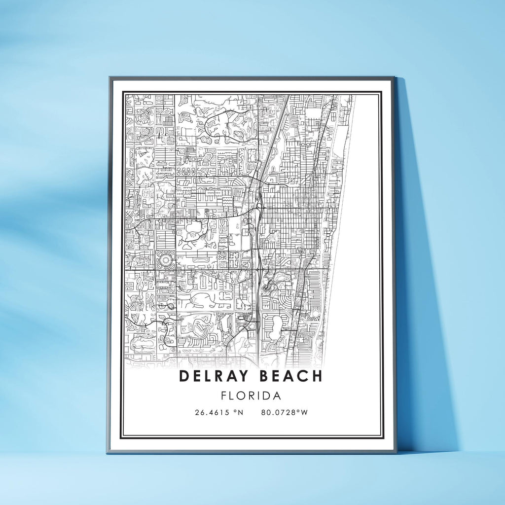 Delray Beach, Florida Modern Map Print 
