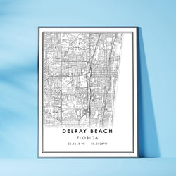 Delray Beach, Florida Modern Map Print 