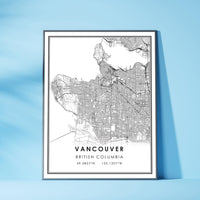
              Vancouver, British Columbia Modern Style Map Print 
            